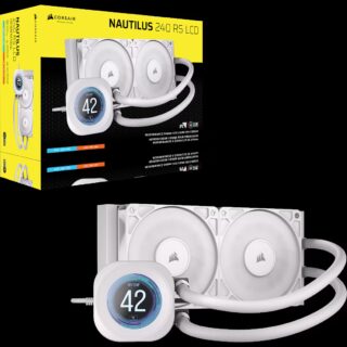 Corsair Nautilus 240 RS LCD, All-in-one liquid cooler, 12 cm, 420 RPM, 2100 RPM, White