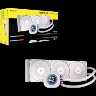Corsair Nautilus 360 RS, All-in-one liquid cooler, 12 cm, 2100 RPM, White